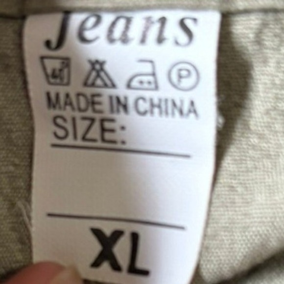 Jeans Brand Khaki Tan Crinkle Textured Button Down Shirt Utility Pockets XL Mens - Picture 3 of 3